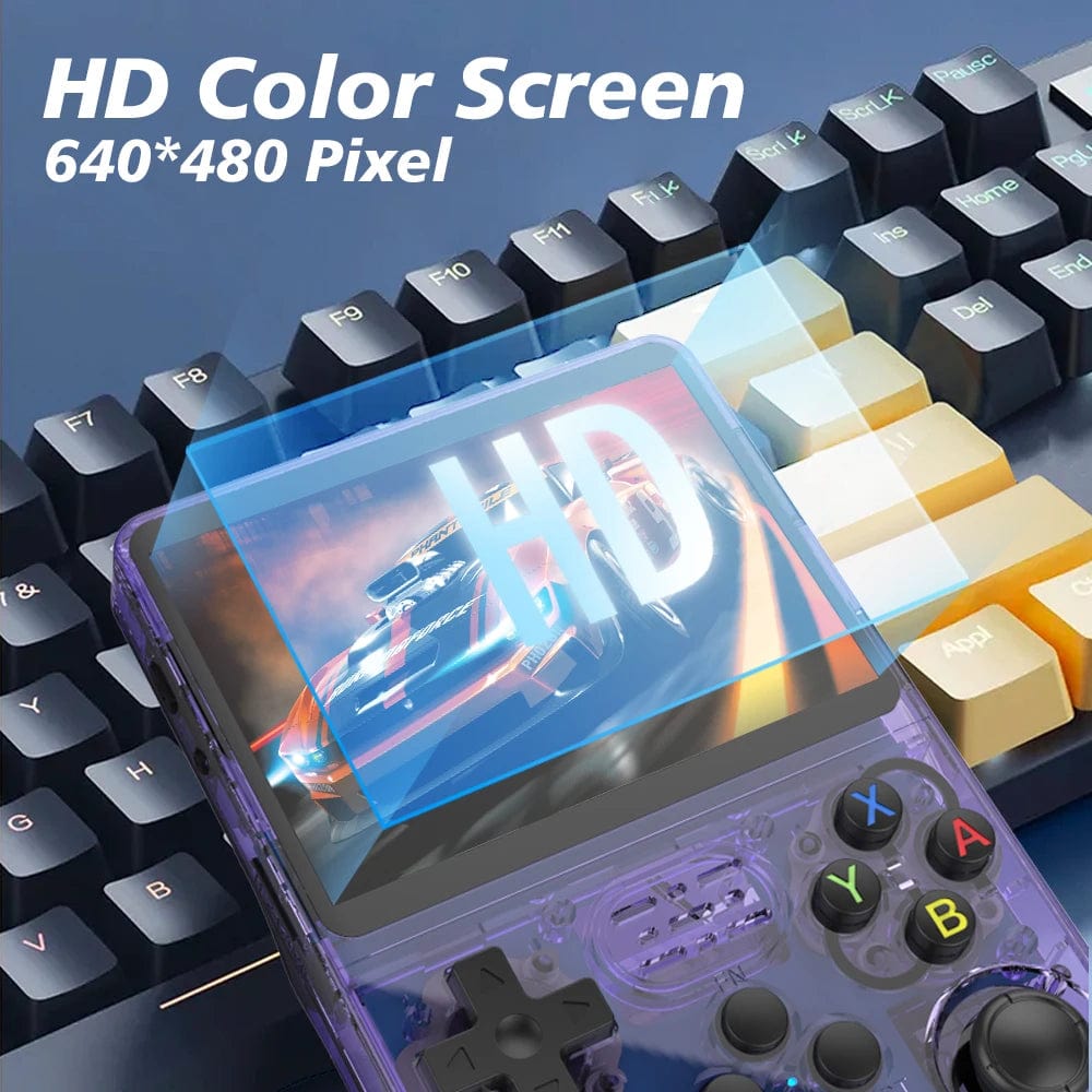 R35s Plus R36S Retro Handheld Video Game Console Linux System 3.5 Inch IPS Screen Portable Pocket Video Player 64GB 128GB Games - SHOWLU FASHION STORE