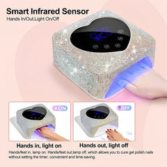 Rechargeable UV LED Nail Lamp 72W Cordless UV Light for Nails With Rhinestone Heart Shaped Manicure Pedicure Machine Nail Tools - SHOWLU FASHION STORE