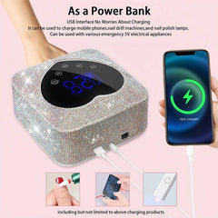 Rechargeable UV LED Nail Lamp 72W Cordless UV Light for Nails With Rhinestone Heart Shaped Manicure Pedicure Machine Nail Tools - SHOWLU FASHION STORE