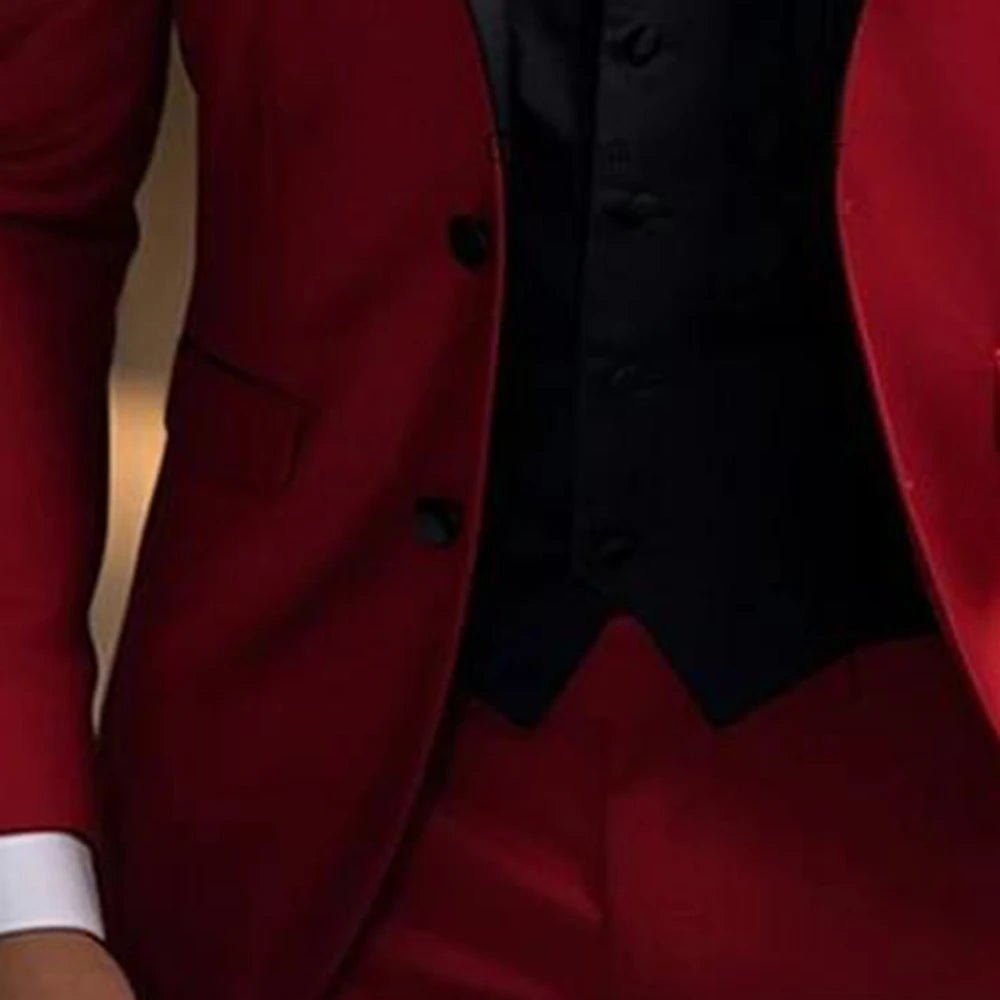 Red Blazer Suit For Men 2 Pieces Outfit Set Suits High Quality Pants Mens Clothing Party Wedding Tuxedo Jackets Costume Fashion - SHOWLU FASHION STORE
