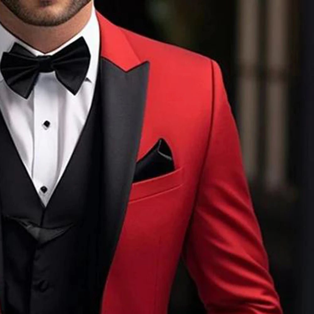 Red Blazer Suit For Men 2 Pieces Outfit Set Suits High Quality Pants Mens Clothing Party Wedding Tuxedo Jackets Costume Fashion - SHOWLU FASHION STORE