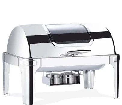 Restaurant Supplies Chafing Dish Food Warmer 9.0L Silver and Gold Stainless Steel Catering Buffet Rectangular Chafing Dish - SHOWLU FASHION STORE