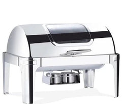 Restaurant Supplies Chafing Dish Food Warmer 9.0L Silver and Gold Stainless Steel Catering Buffet Rectangular Chafing Dish - SHOWLU FASHION STORE