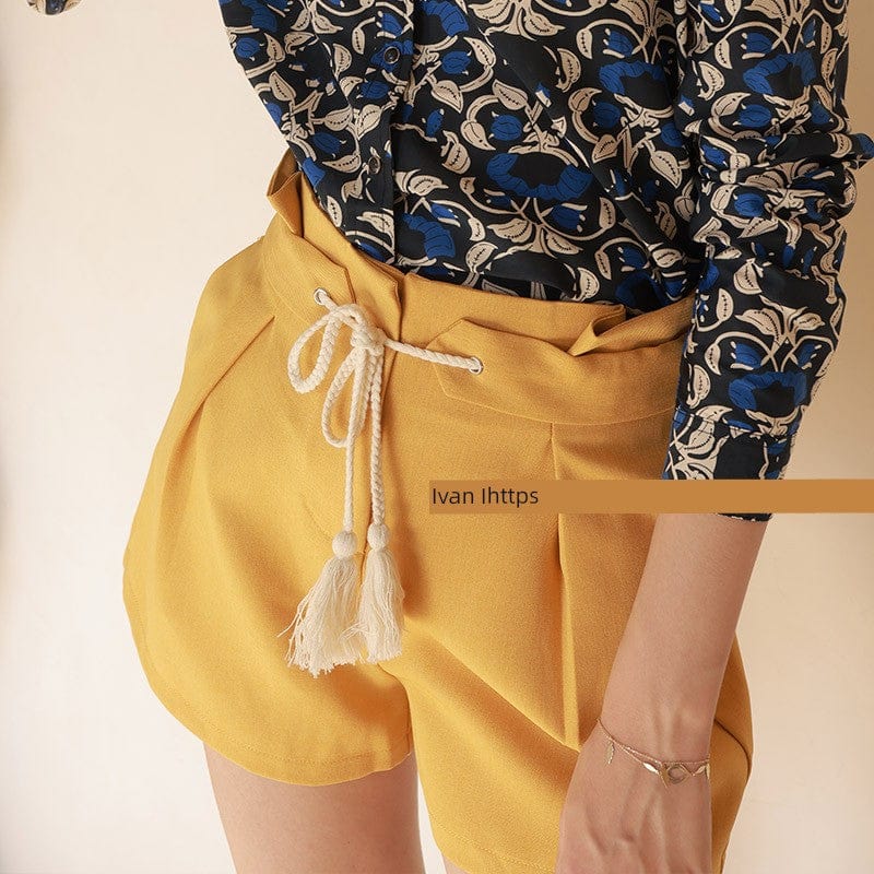 Retro Minority Silk Cotton 22 - Year Shirt with Floral Print - SHOWLU FASHION STORE