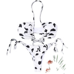 Retro Print Hollow - Out Bikini - SHOWLU FASHION STORE