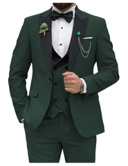 Royal blue Men Suits Slim Fit 3 Piece Double Breasted Suit Men Wedding Prom Party Business(Blazer+Vest+Pants) - SHOWLU FASHION STORE