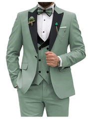 Royal blue Men Suits Slim Fit 3 Piece Double Breasted Suit Men Wedding Prom Party Business(Blazer+Vest+Pants) - SHOWLU FASHION STORE