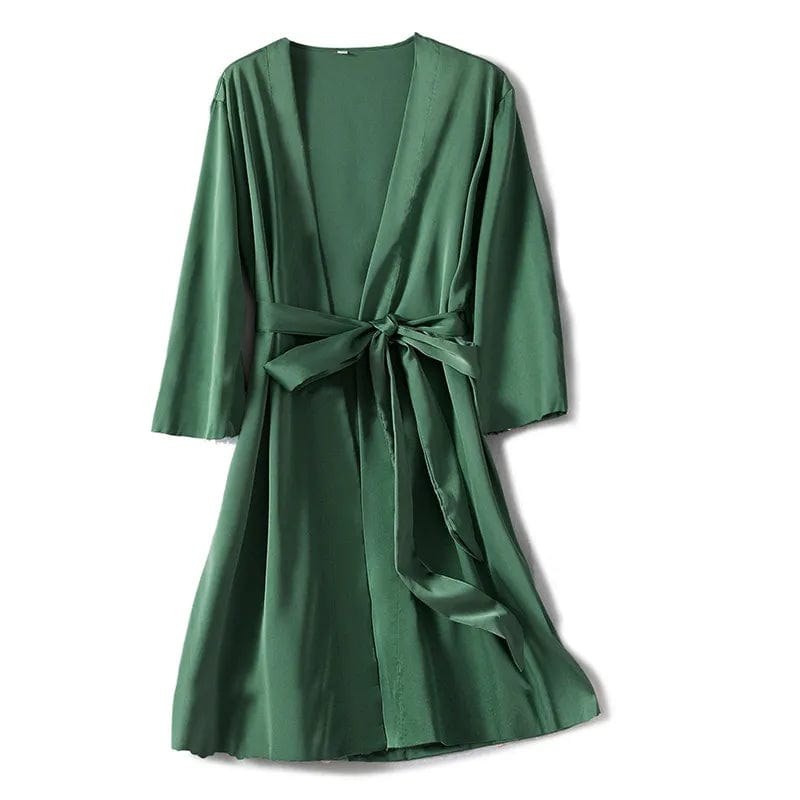 Satin Robe Female Intimate Lingerie Sleepwear Silky Bridal Wedding Gift Casual Kimono Bathrobe Gown Nightgown Sexy Nightwear - SHOWLU FASHION STORE