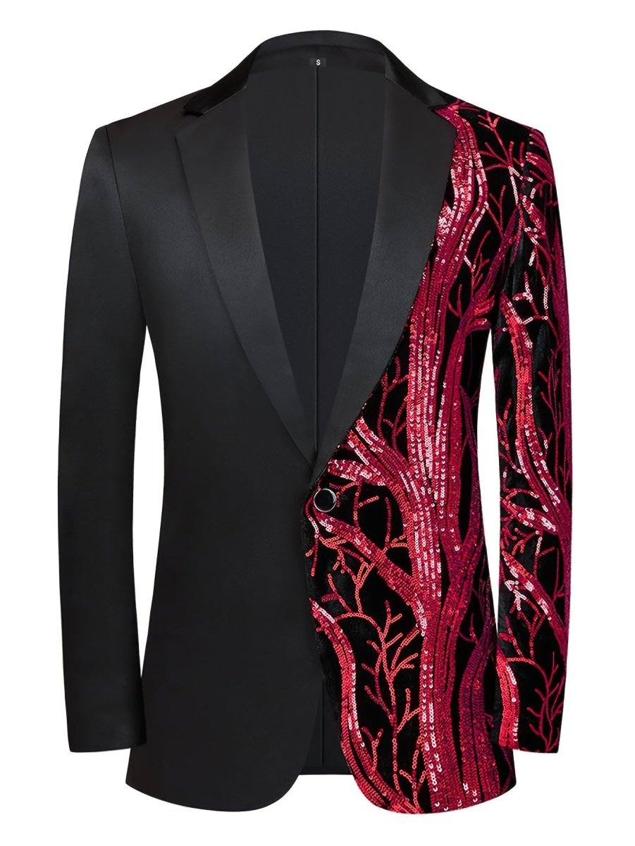 Semi - Formal White Sequin - Adorned Blazer - Men's One - Button Lapel Suit Jacket with Striped Detailing, Long Sleeves, Polyester - Business & Banquets, All - Season - SHOWLU FASHION STORE