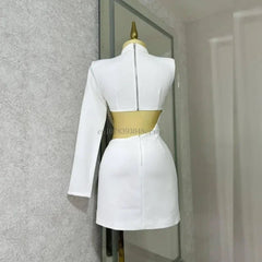 Sexy Club Party Night Pearl String Dresses for Women Skinny Slim Full Sleeve Elegant Dress Birthday Party Vestidos Mini Dresses - SHOWLU FASHION STORE