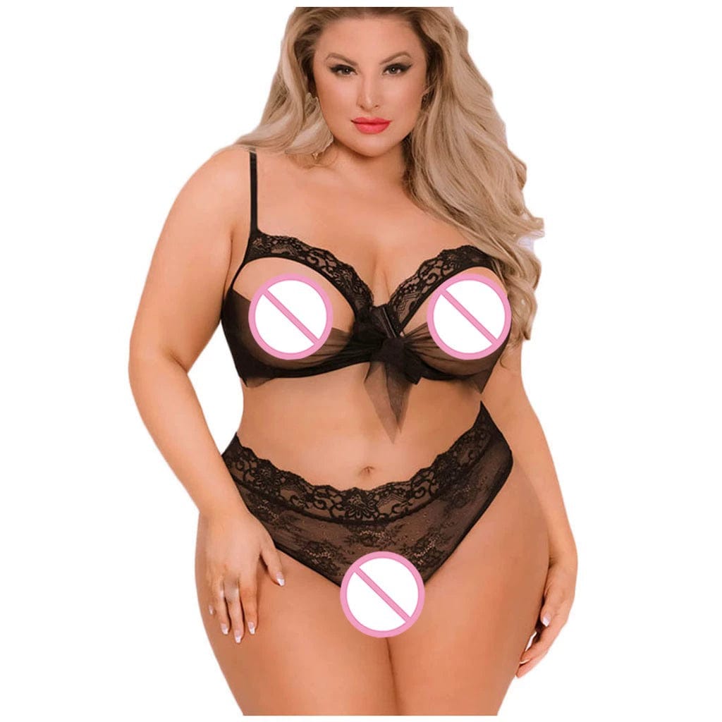Sexy Lace Cut out Tight Underwear Set Lace Hollow - out Tight Underwear Suit Women - SHOWLU FASHION STORE