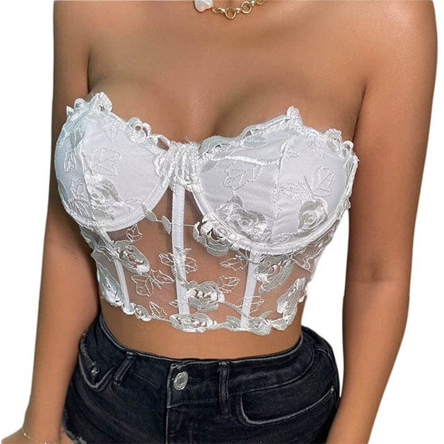Sexy Mesh Slim Fit off Shoulder Wrap Chest Mesh Slim Fit off - Shoulder Tube Top Women - SHOWLU FASHION STORE