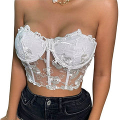 Sexy Mesh Slim Fit off Shoulder Wrap Chest Mesh Slim Fit off - Shoulder Tube Top Women - SHOWLU FASHION STORE