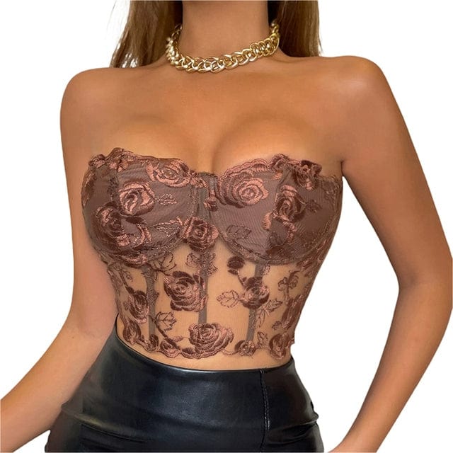 Sexy Mesh Slim Fit off Shoulder Wrap Chest Mesh Slim Fit off - Shoulder Tube Top Women - SHOWLU FASHION STORE