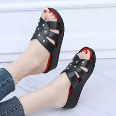 Shoes for Women Summer Women High Heel Slippers Thick Bottom Fashion Home Non - slip Mother Shoes Women Sandals Slippers Women - SHOWLU FASHION STORE