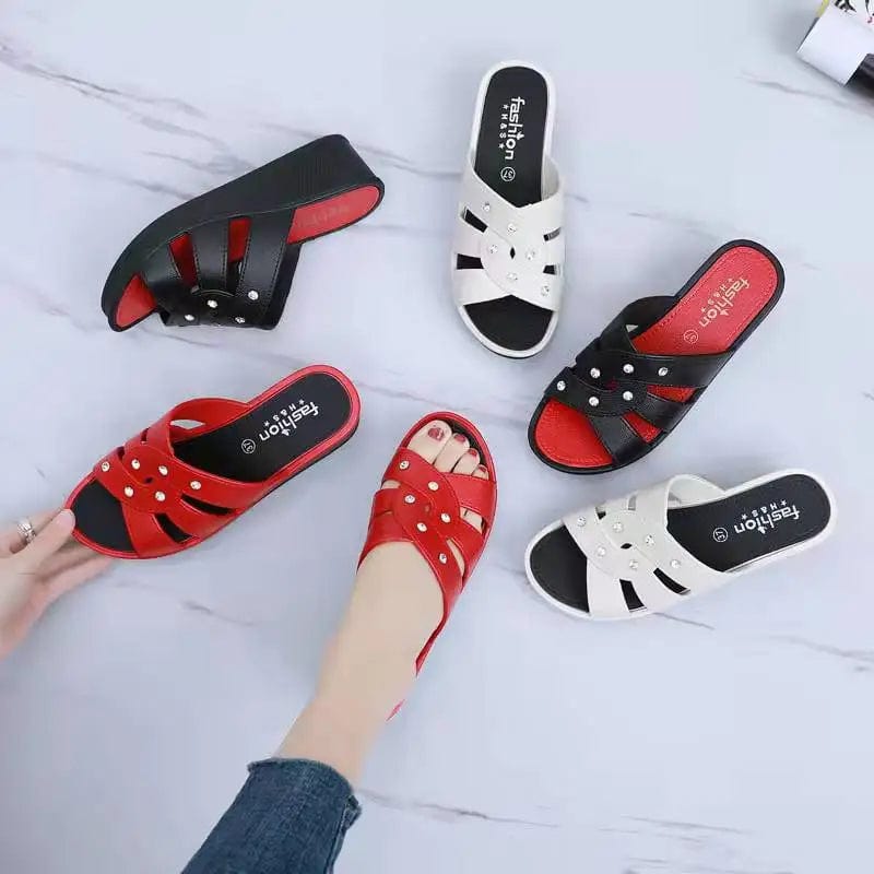 Shoes for Women Summer Women High Heel Slippers Thick Bottom Fashion Home Non - slip Mother Shoes Women Sandals Slippers Women - SHOWLU FASHION STORE