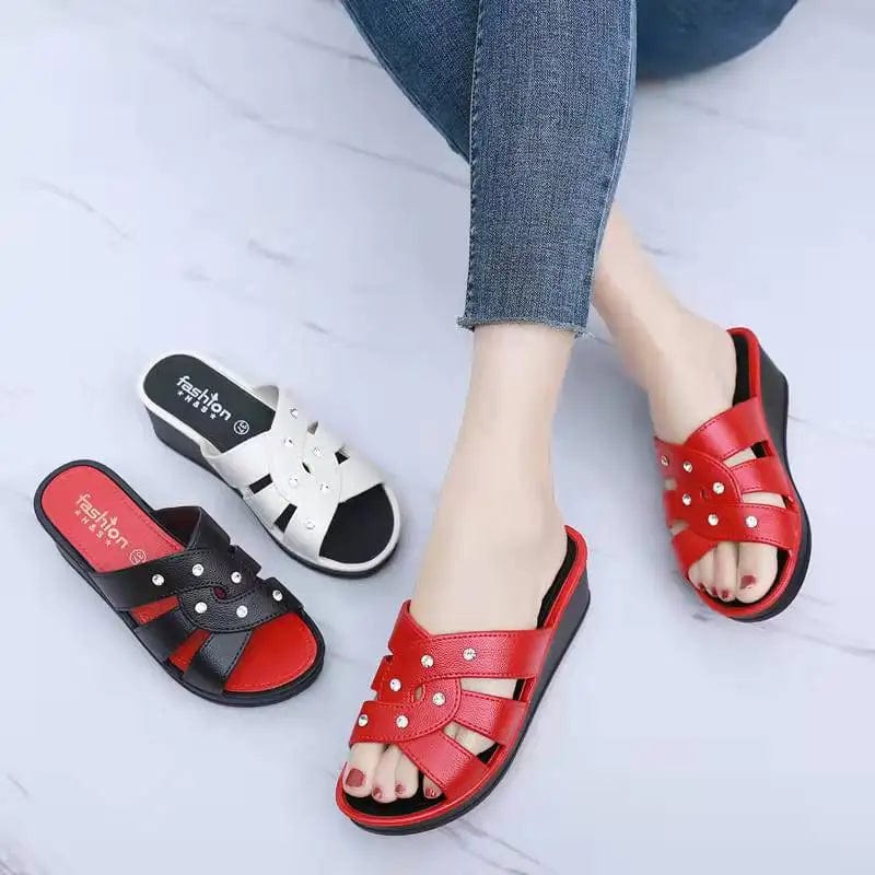Shoes for Women Summer Women High Heel Slippers Thick Bottom Fashion Home Non - slip Mother Shoes Women Sandals Slippers Women - SHOWLU FASHION STORE