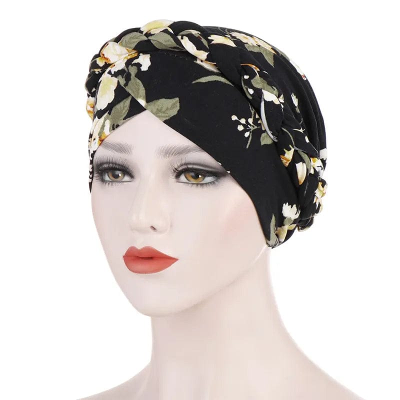 Showlu Fashion Store 32 / China Head Scarf for muslim women Two-color cotton braid turban bonnet hijab Caps Inner hijabs femme musulman arab wrap turbantes