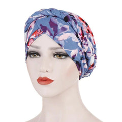 Showlu Fashion Store 36 / China Head Scarf for muslim women Two-color cotton braid turban bonnet hijab Caps Inner hijabs femme musulman arab wrap turbantes
