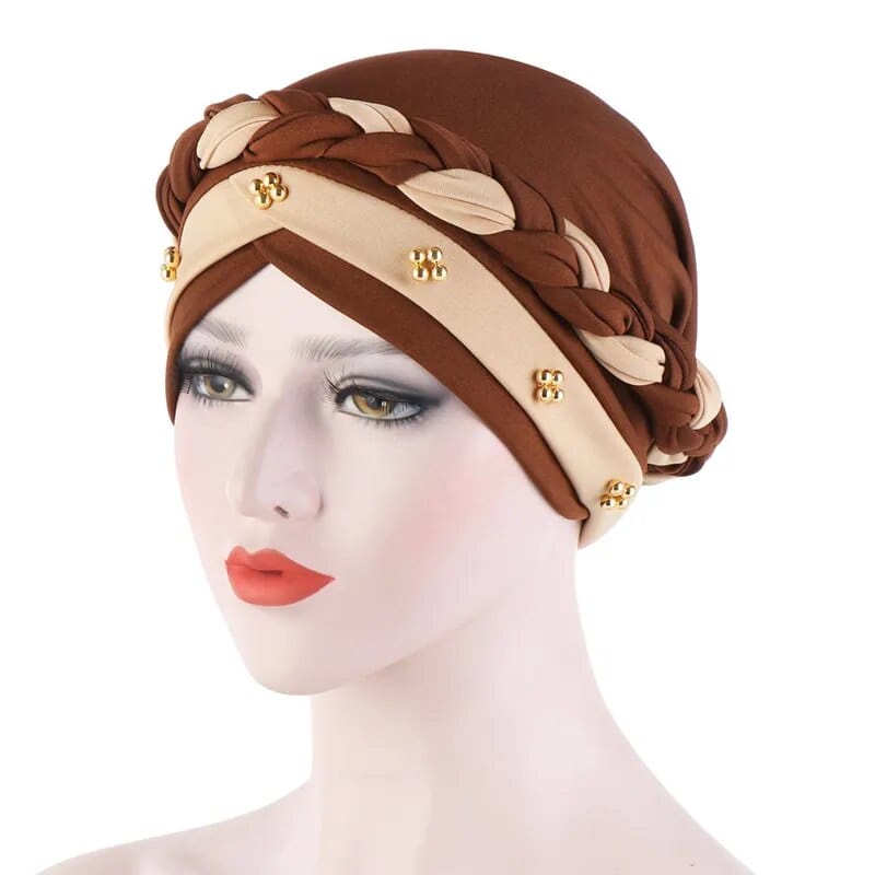  Showlu Fashion Store 46 / China Head Scarf for muslim women Two-color cotton braid turban bonnet hijab Caps Inner hijabs femme musulman arab wrap turbantes