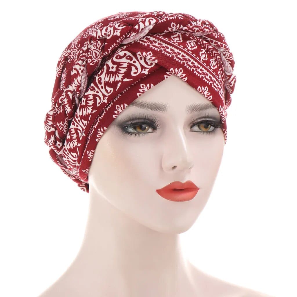  Showlu Fashion Store 62 / China Head Scarf for muslim women Two-color cotton braid turban bonnet hijab Caps Inner hijabs femme musulman arab wrap turbantes