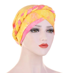  Showlu Fashion Store 67 / China Head Scarf for muslim women Two-color cotton braid turban bonnet hijab Caps Inner hijabs femme musulman arab wrap turbantes
