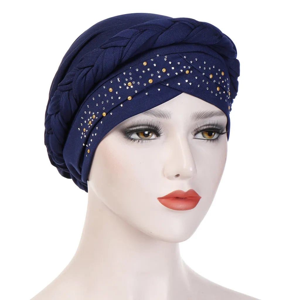  Showlu Fashion Store 72 / China Head Scarf for muslim women Two-color cotton braid turban bonnet hijab Caps Inner hijabs femme musulman arab wrap turbantes