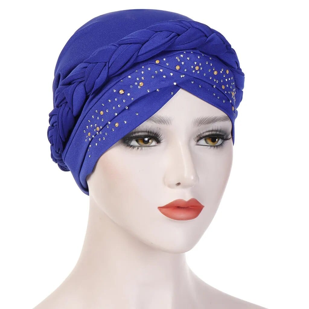  Showlu Fashion Store 75 / China Head Scarf for muslim women Two-color cotton braid turban bonnet hijab Caps Inner hijabs femme musulman arab wrap turbantes