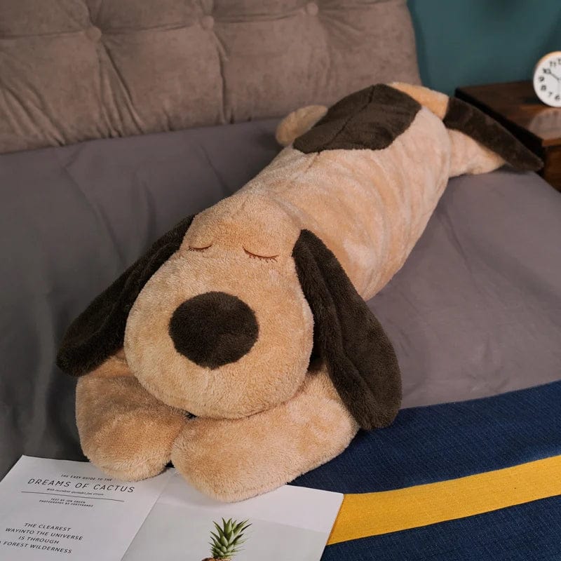 SHOWLU FASHION STORE brown / 85cm Soft Kawaii Dog Plush Pillow Doll Stuffed Pet Doll Baby Sleep Long Pillow Accompany Gift for Girlfriend Kid