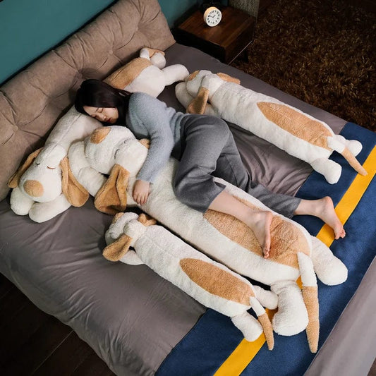 SHOWLU FASHION STORE Soft Kawaii Dog Plush Pillow Doll Stuffed Pet Doll Baby Sleep Long Pillow Accompany Gift for Girlfriend Kid