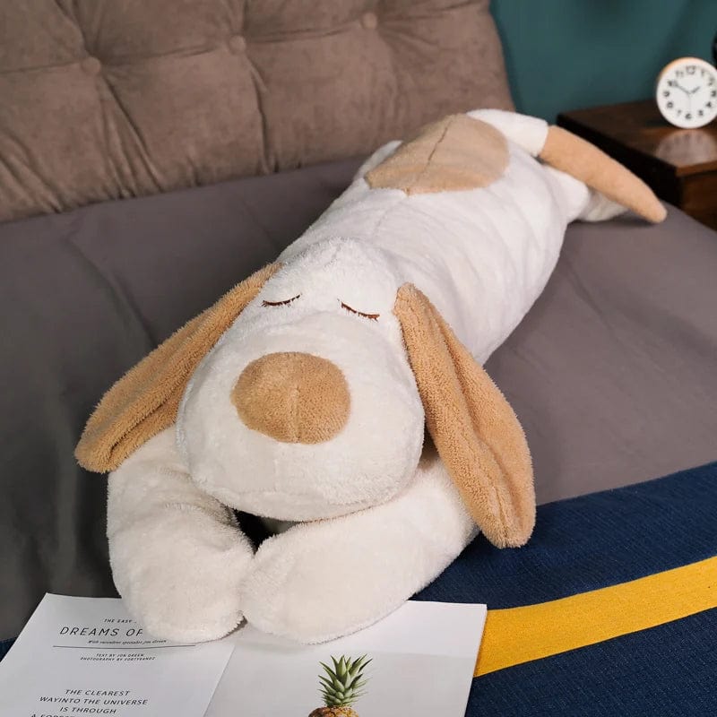 SHOWLU FASHION STORE white / 85cm Soft Kawaii Dog Plush Pillow Doll Stuffed Pet Doll Baby Sleep Long Pillow Accompany Gift for Girlfriend Kid