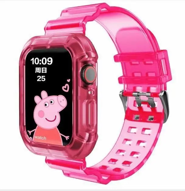 Showlu Fashion Store 0 China / pink / 38-40-41 MM silicone Strap for Apple Watch 8 Band 45MM 41 42 mm 40 44 38mm Transparent Correa Sport loop wrist Iwatch Series 8 7 6 se 5 4 3