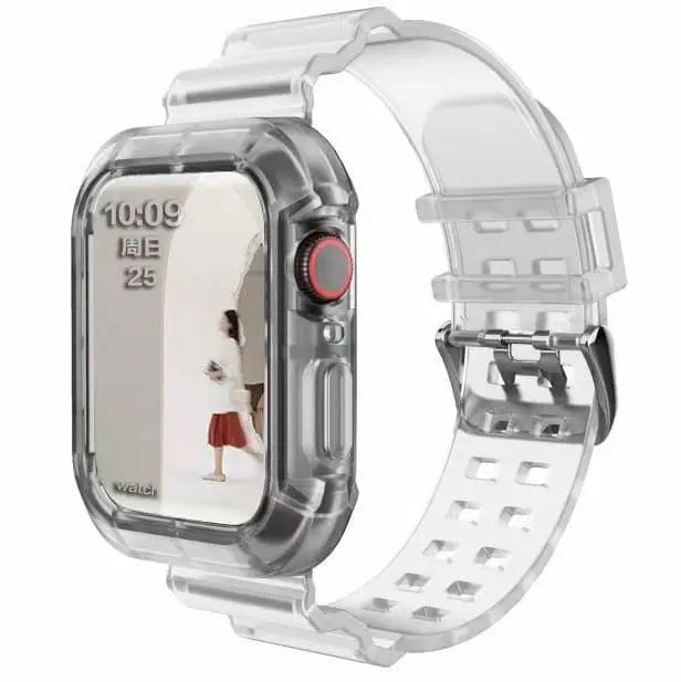 Showlu Fashion Store 0 China / transparent / 38-40-41 MM silicone Strap for Apple Watch 8 Band 45MM 41 42 mm 40 44 38mm Transparent Correa Sport loop wrist Iwatch Series 8 7 6 se 5 4 3