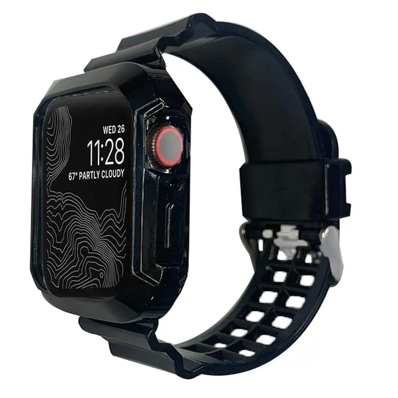 Showlu Fashion Store 0 silicone Strap for Apple Watch 8 Band 45MM 41 42 mm 40 44 38mm Transparent Correa Sport loop wrist Iwatch Series 8 7 6 se 5 4 3