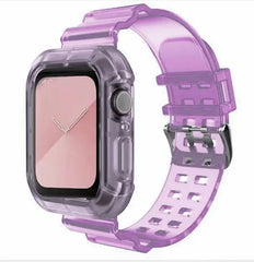 Showlu Fashion Store 0 China / pirple / 38-40-41 MM silicone Strap for Apple Watch 8 Band 45MM 41 42 mm 40 44 38mm Transparent Correa Sport loop wrist Iwatch Series 8 7 6 se 5 4 3