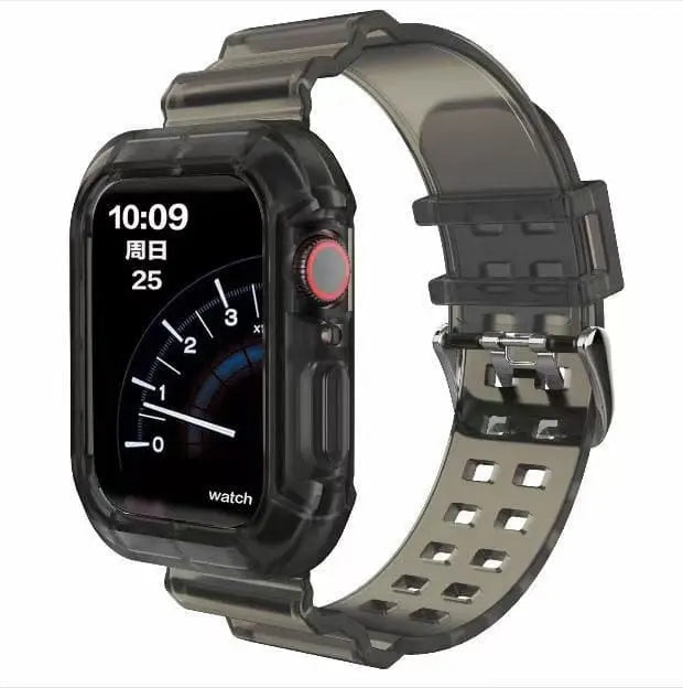 Showlu Fashion Store 0 China / black / 38-40-41 MM silicone Strap for Apple Watch 8 Band 45MM 41 42 mm 40 44 38mm Transparent Correa Sport loop wrist Iwatch Series 8 7 6 se 5 4 3