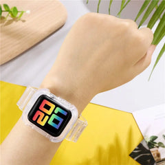 Showlu Fashion Store 0 silicone Strap for Apple Watch 8 Band 45MM 41 42 mm 40 44 38mm Transparent Correa Sport loop wrist Iwatch Series 8 7 6 se 5 4 3