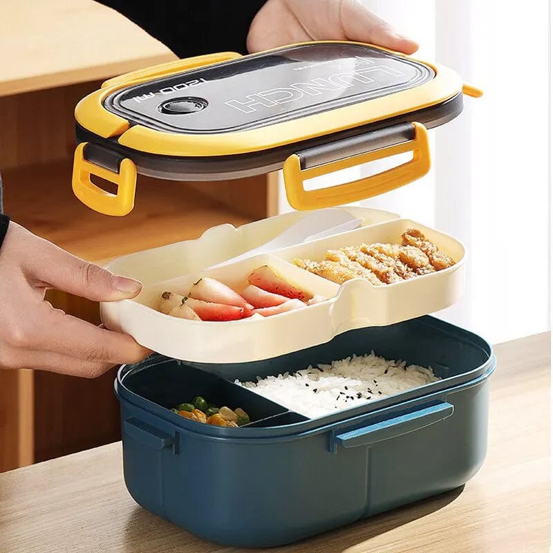 Single Double - layer Lunch Box Portable Compartment Fruit Food Box Microwave Lunch Box With Fork And Spoon Picnic Fresh Box - SHOWLU FASHION STORE