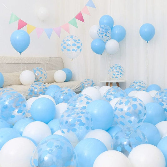 Six One Dark Blue and Light Blue Blue White Macaron Blue Balloon Birthday Graduation Kindergarten Scene Layout Decoration - SHOWLU FASHION STORE