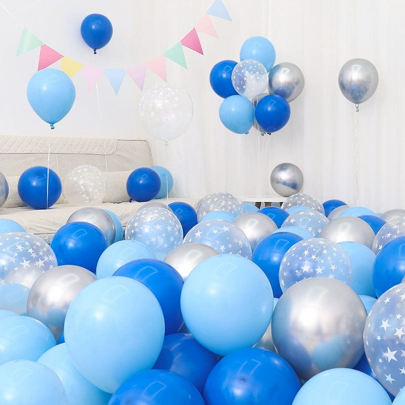 Six One Dark Blue and Light Blue Blue White Macaron Blue Balloon Birthday Graduation Kindergarten Scene Layout Decoration - SHOWLU FASHION STORE