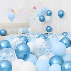 Six One Dark Blue and Light Blue Blue White Macaron Blue Balloon Birthday Graduation Kindergarten Scene Layout Decoration - SHOWLU FASHION STORE
