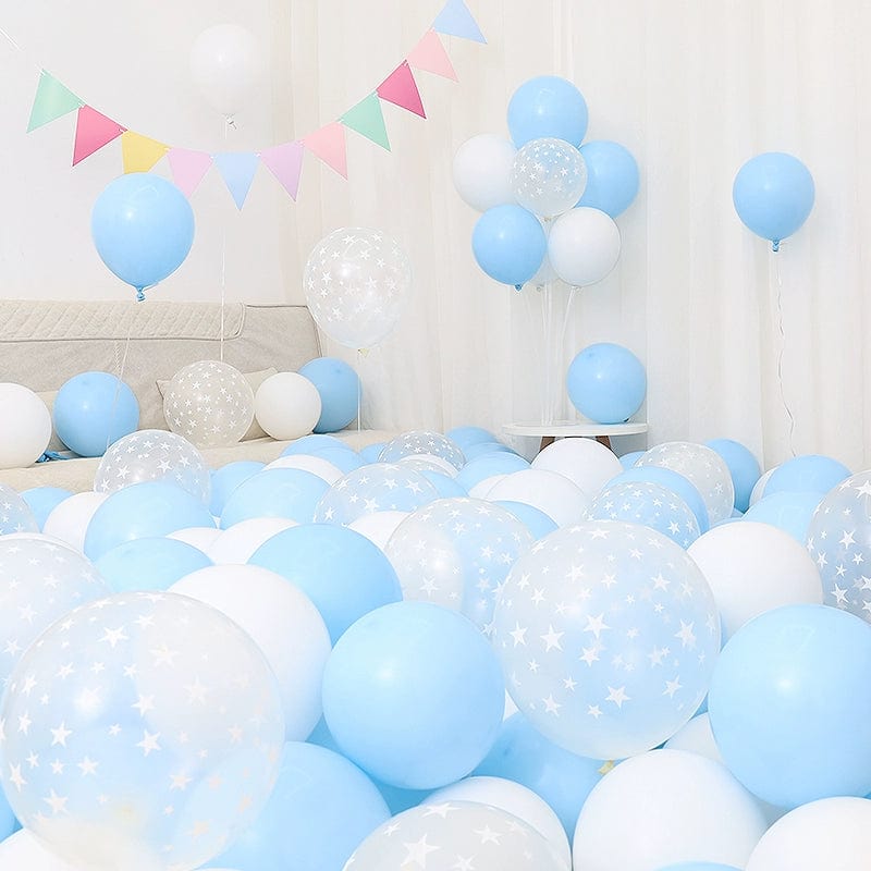 Six One Dark Blue and Light Blue Blue White Macaron Blue Balloon Birthday Graduation Kindergarten Scene Layout Decoration - SHOWLU FASHION STORE