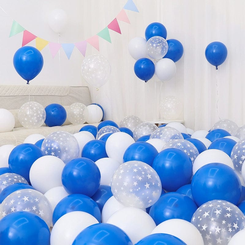 Six One Dark Blue and Light Blue Blue White Macaron Blue Balloon Birthday Graduation Kindergarten Scene Layout Decoration - SHOWLU FASHION STORE