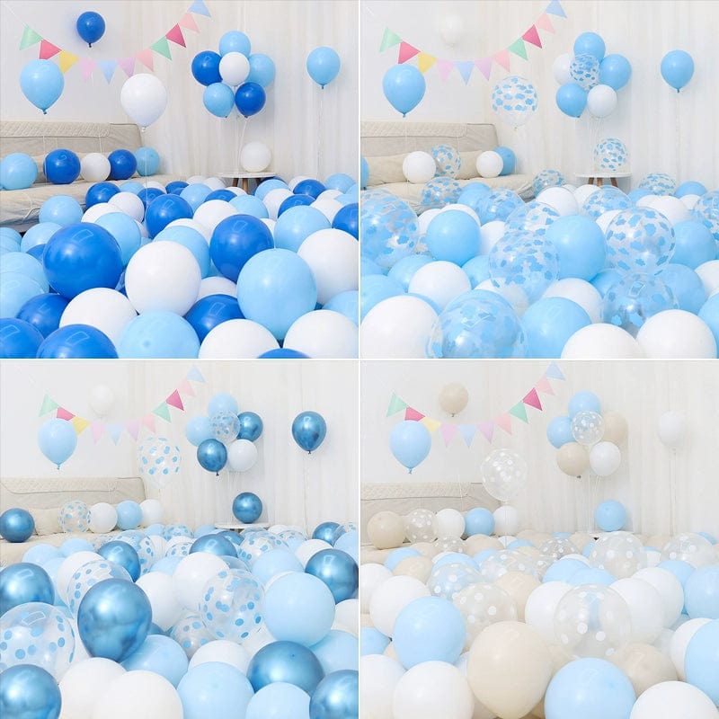 Six One Dark Blue and Light Blue Blue White Macaron Blue Balloon Birthday Graduation Kindergarten Scene Layout Decoration - SHOWLU FASHION STORE