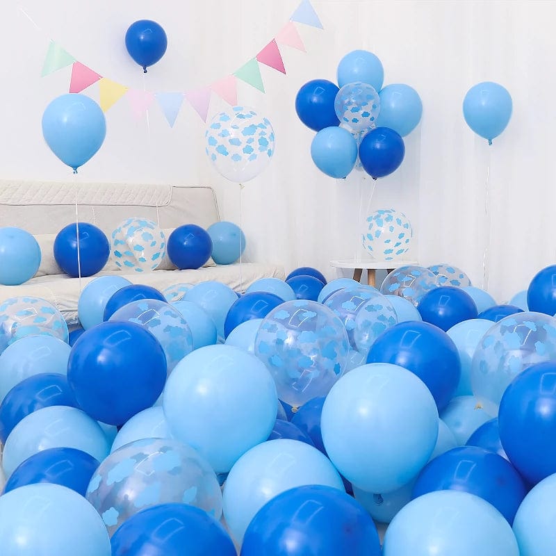 Six One Dark Blue and Light Blue Blue White Macaron Blue Balloon Birthday Graduation Kindergarten Scene Layout Decoration - SHOWLU FASHION STORE