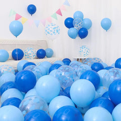 Six One Dark Blue and Light Blue Blue White Macaron Blue Balloon Birthday Graduation Kindergarten Scene Layout Decoration - SHOWLU FASHION STORE