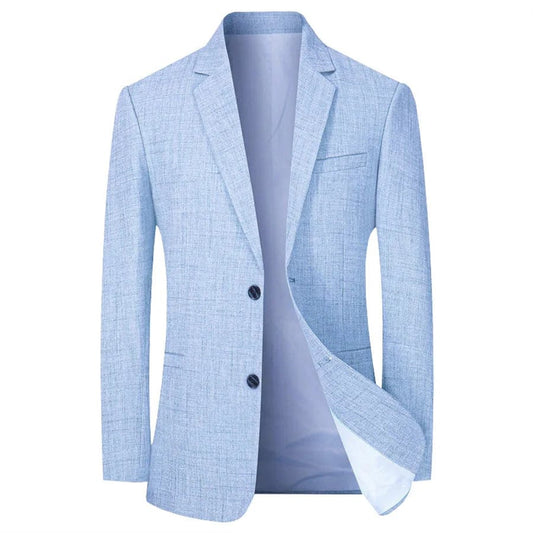 Sky Blue Men's Suit Jacket Thin Blazers Spring Autumn Solid Business Formal Wear Men Clothing Wedding Coat Oversize 4XL - SHOWLU FASHION STORE