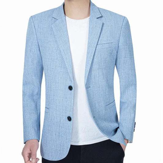 Sky Blue Men's Suit Jacket Thin Blazers Spring Autumn Solid Business Formal Wear Men Clothing Wedding Coat Oversize 4XL - SHOWLU FASHION STORE