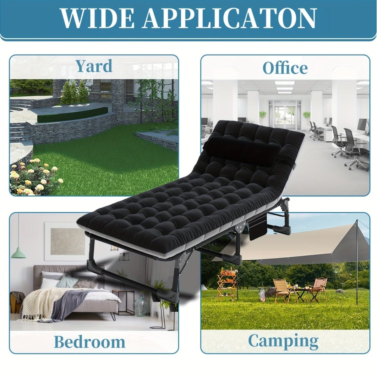 Sleeping Cots for Adults, 5 - Position Folding Chaise Lounge Chairs Outdoor, Portable Folding Bed Cot Lounge Chair for Beach Lawn Camping Pool Sun Tanning - SHOWLU FASHION STORE