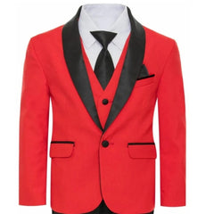 Slim Fit Boy's Suit Set 3 Pieces Tuxedo For Formal Occasion Blazer Vest And Pants Kids Outfit For Wedding Prom School Activities - SHOWLU FASHION STORE